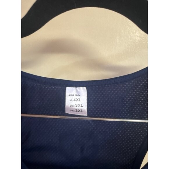 Neleus Mens 3XL Blue Mesh Sleeveless Quick-Dry Gym Tank Top With Logo Design - Picture 4 of 5